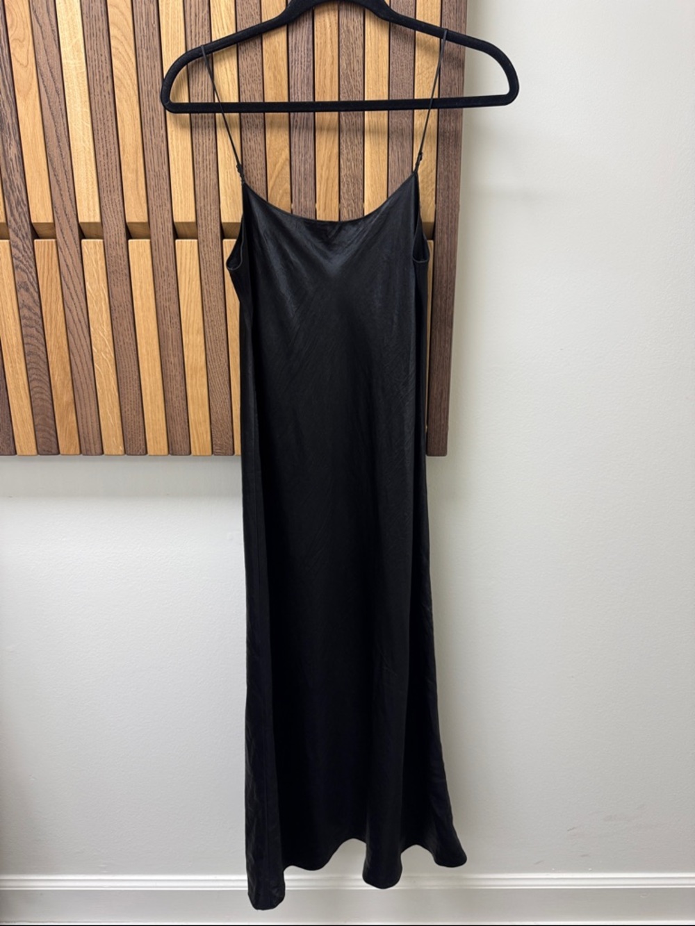 Vince Black Satin Midi Slip Dress, size S - Picture 4 of 7